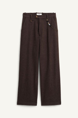 LIMITED EDITION WIDE-LEG WOOL TROUSERS WITH CHAIN - Zara фото 6