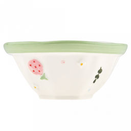 "Зефир" Салатник фарфоровый 780мл, д17,5х8см, фигурный, цветной декор, отводка (Китай)