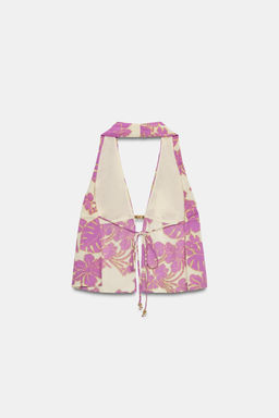 TOP HALTER ESTAMPADO ABALORIOS / 118 - Zara фото 7