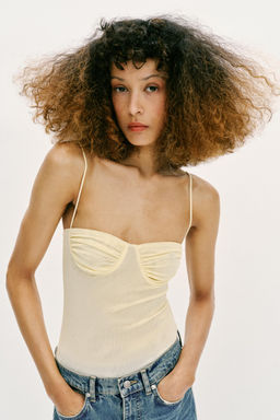 BODY TUL FRUNCES / Amarillo - Zara фото 5