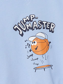 Bisiklet Yaka Uzun Kollu Bask?l? Erkek Bebek Sweatshirt - Waikiki фото 2