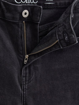 CONTE CON-718 Джинсы wide leg с эффектом потертости и необработанным краем washed black - Conte elegant фото 8