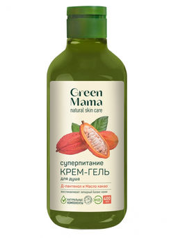 Крем - гель для душа суперпитание с д-пантенолом и маслом какао, 400 мл - Green mama фото 2