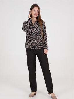 Жакет трикотажный с карманами коричневый - Odis фото 4