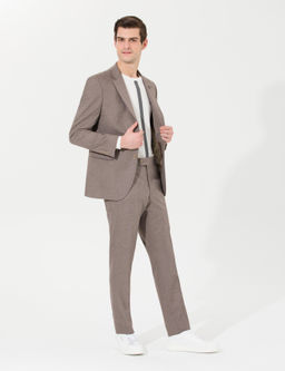 A__k Kahverengi Slim Fit Tak_m Elbise