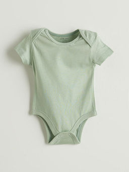 Bisiklet Yaka Basic Erkek Bebek ??t??tl? Bodysuit 3l?