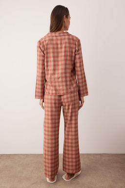 Gul Kurusu Kal?n/K?sl?k Ekoseli Flanel Dokuma Pijama Tak?m? THMAW26PT00196 - Trendyolmilla фото 4