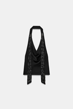 SATIN FOULARD BEAD TOP - Zara фото 4