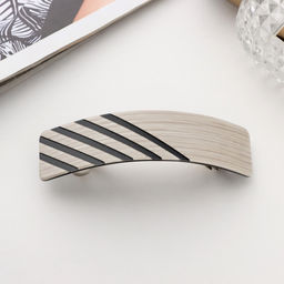 Цена за 3 шт. Заколка - автомат для волос «Чара», полосы, 9 см, МИКС