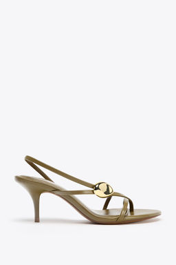 HEELED SANDALS WITH STRAPS AND METAL DETAIL - Zara фото 7