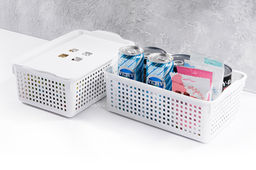 Корзинка с крышкой 3,8 л 29,5*18,5*10,5 см "Лофт" белая (модель 6431/06)