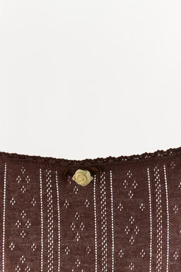 POINTELLE TOP WITH LACE TRIMS - Zara фото 4