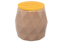 Банка д/хранения 550 мл 10,5*10,5*10,5 см Капучино+ бамбук. крышка с силик. упл. - Elan gallery фото 4