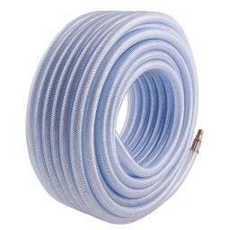 Шланг пневматический ПВХ, 10x16мм, 18 бар, армированный, прозрач., быстросъем, 30м// Stels