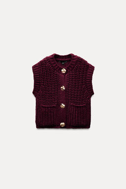 THICK KNIT WAISTCOAT - Zara фото 5