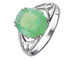 Кольцо, лунный камень зеленый, СПН048