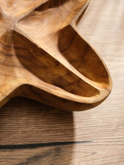 Менажница «Морская звезда», 24×24×5 см, дерево джати, коричневая