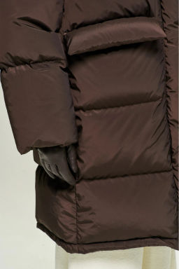 Пуховик удлиненный Brown - Erist store фото 9