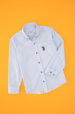 Erkek _ocuk A__k Mavi Uzun Kollu Basic G_mlek