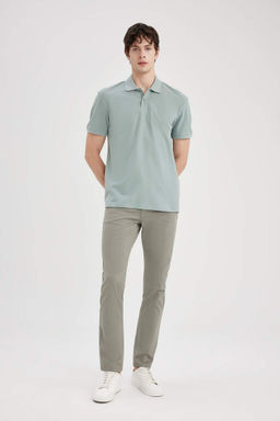 New Regular Fit K?sa Kollu Basic Duz Polo Tisort - Defacto фото 5