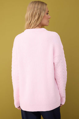 Pembe Yumusak Dokulu Genis Kal?p Triko Kazak TWOAW26KZ00135 - Trendyolmilla фото 4