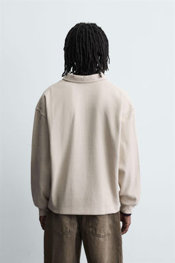 CABLE KNIT TEXTURED POLO SHIRT - Zara фото 3