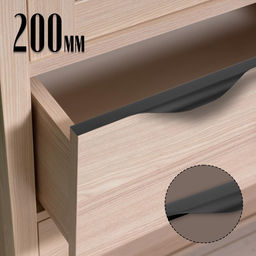 Ручка торцевая CAPPIO RP100BL, L=200 мм, цвет черный, 4 шт.