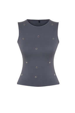 Antrasit Fitted/Vucuda Oturan Bisiklet Yaka Kul Gozu Detayl? Orme Atlet TWOSS24AL00046 - Trendyolmilla фото 7