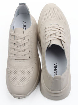 03-YH595-3 DK. BEIGE Кроссовки летние женские (натуральная кожа)