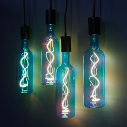 LED-SF21-5W/SOHO/E27/CW BLUE GLS77BL Лампа светодиодная SOHO. Синяя колба. Спиральный филамент. Картон. ТМ Uniel