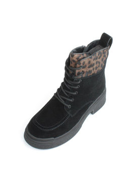 04-M512B-531-2M-14 BLACK Ботинки зимние женские (натуральная замша, натуральный мех) - Фабричный китай фото 5