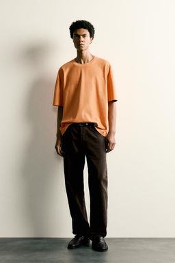 CAMISETA RELAXED FIT COSTURA / Naranja