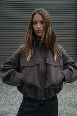 HIGH-NECK BOMBER JACKET - Zara фото 20