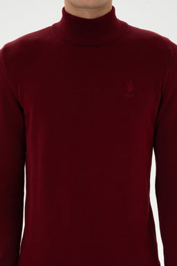 Erkek Slim Fit Yar_m Bo_azl_ Bordo Basic Kazak - U.s. polo assn фото 6