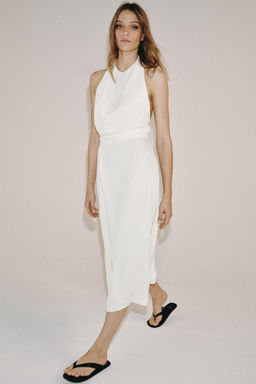 VESTIDO HALTER FLUIDO ZW COLLECTION / Blanco roto - Zara фото 6