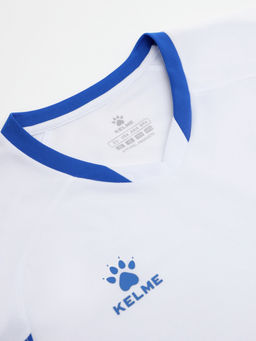 Детская футбольная форма KELME Short-Sleeved Football Suit (White/Blue)