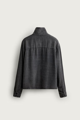 CAMISA RELAXED FIT LAVADO EFECTO VINTAGE / Gris antracita - Zara фото 8