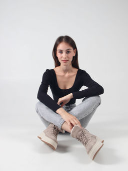 Ботинки 260.windybe. каменный замш/Шерсть