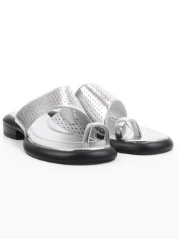08-C309-10C GREY/SILVER Босоножки женские (натуральная кожа)