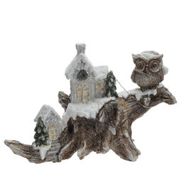 Фигурка декоративная "Зимняя композиция" с подсветкой (LR44x2,прилаг), L22 W11 H16 см, 2в.