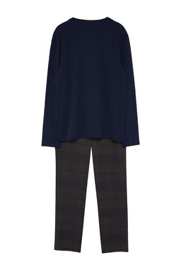 TRENDYOL MAN Lacivert - Haki Regular Fit Ekose Orme Pijama Tak?m? TMNAW24PT00014 - Trendyolmilla фото 8