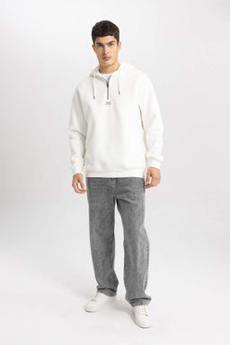 Толстовка с капюшоном и принтом оверсайз - Defacto фото 2