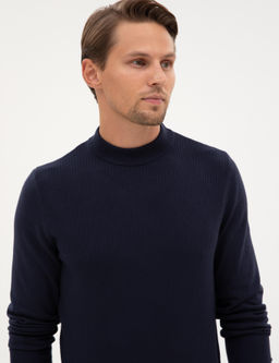 Lacivert Slim Fit _eyrek Yaka Triko Kazak - Pierre cardin фото 2