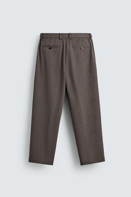 PANTAL?N WIDE FIT TRAJE ESTRUCTURA RELAXED FIT / Marr?n / Topo - Zara фото 7