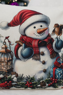 Наволочка декоративная новогодняя 2 шт рогожка