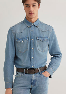 Kahverengi Suni Deri Kemer