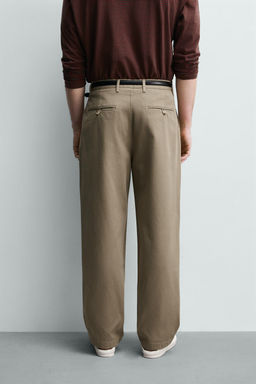 PANTAL?N CHINO RELAXED FIT PLIEGUES / Beige - Zara фото 3