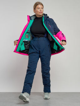 Горнолыжная куртка женская зимняя розового цвета 33307R - Mtforce фото 11