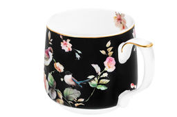 Кружка 500 мл 13,5*10*9 см Певчие птички на черном NEW BONE CHINA - Elan gallery фото 6