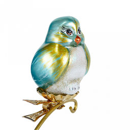 Елочная игрушка фигурка стеклянная Певчая птичка-2 4,5х5х7,5см, ручная художественная роспись, подарочная упаковка (Россия) - Домашняя мода фото 4